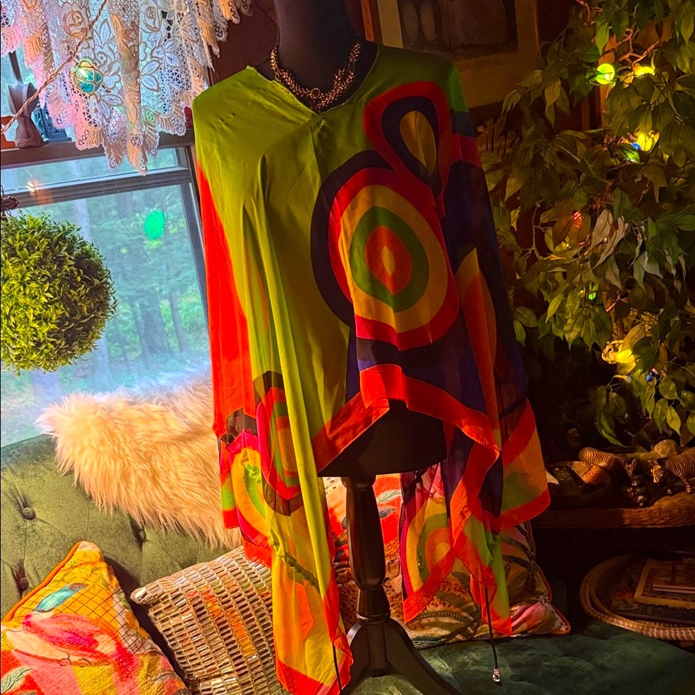 Colorful Geometric Poncho